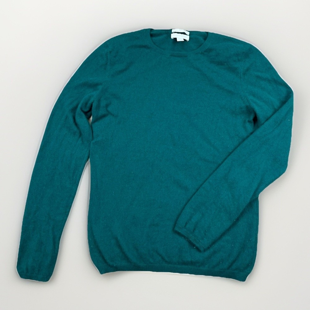 Charter Club 100% 2-Ply Cashmere Sweater Size Small Green Long Sleeve Crewneck